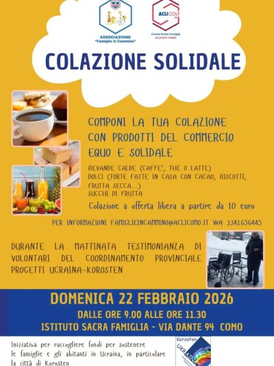 COLAZIONE SOLIDALE - CIRCOLO ACLI FAMIGLIE IN CAMMINO (CO) - PUNTO FAMIGLIA ACLI COLF COMO (CO) - COMO (CO)