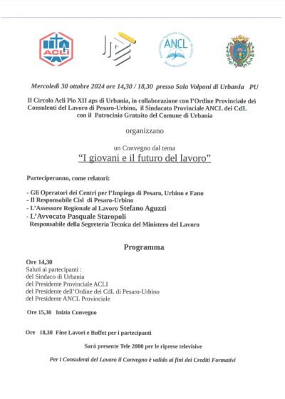 I giovani e il futuro del lavoro - Acli Pesaro Urbino (PU)