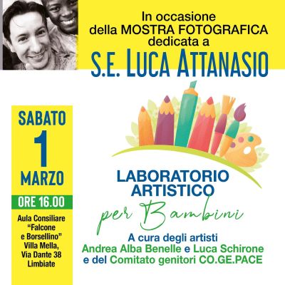 Laboratori artistico per bambini in occasione della mostra fotografica dedicata a Luca Attanasio - Circolo Acli Limbiate (MI)