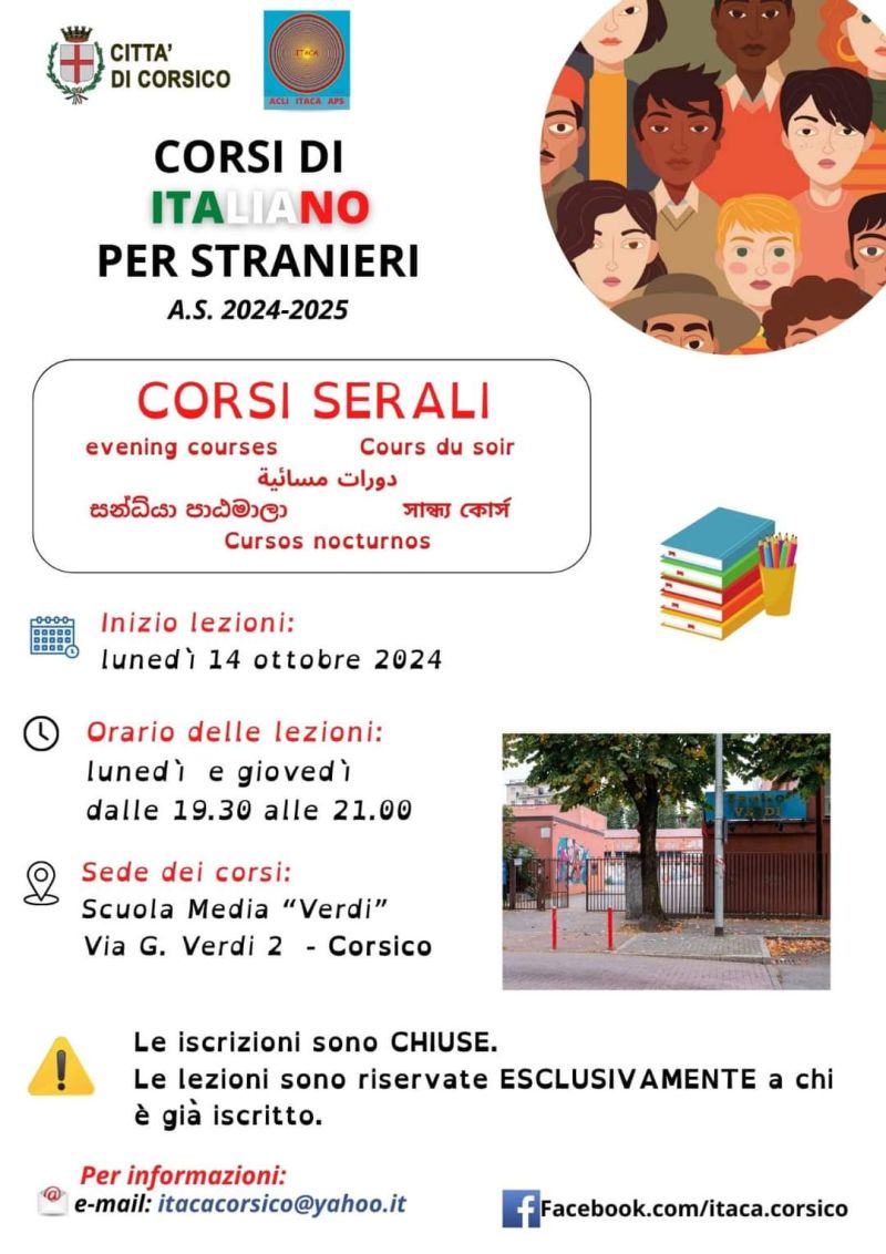 Corsi serali di italiano per stranieri - Circolo Acli Itaca (MI)