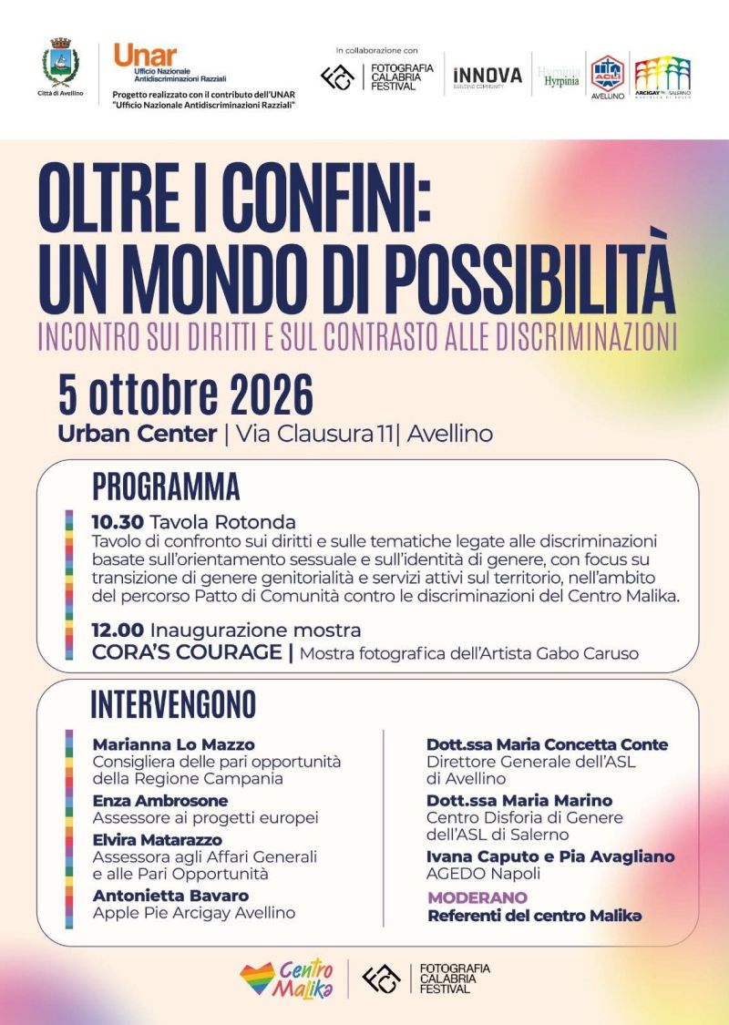 OLTRE I CONFINI: UN MONDO DI POSSIBILITÀ - INCONTRO SUI DIRITTI E SUL CONTRASTO ALLE DISCRIMINAZIONI - AVELLINO - ACLI AVELLINO (AV)