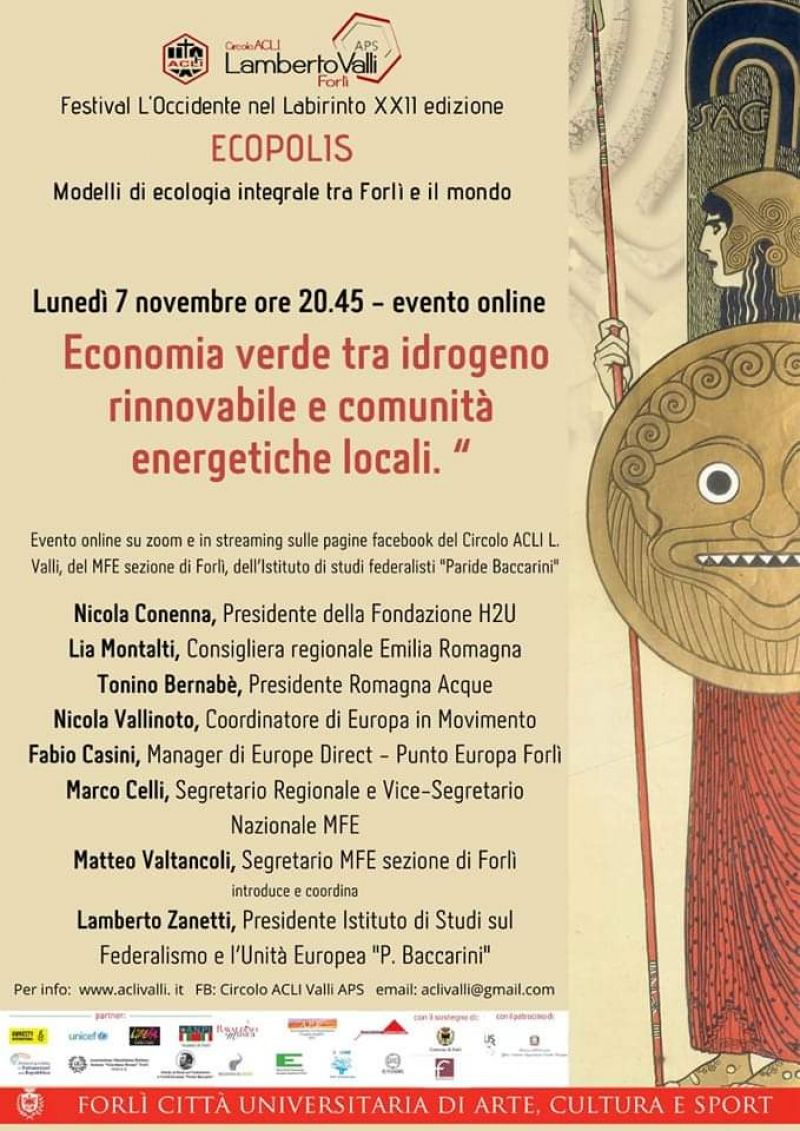 Economia verde tra idrogeno rinnovabile e comunità energetiche locali - Circolo Acli Lamberto Valli (FC)