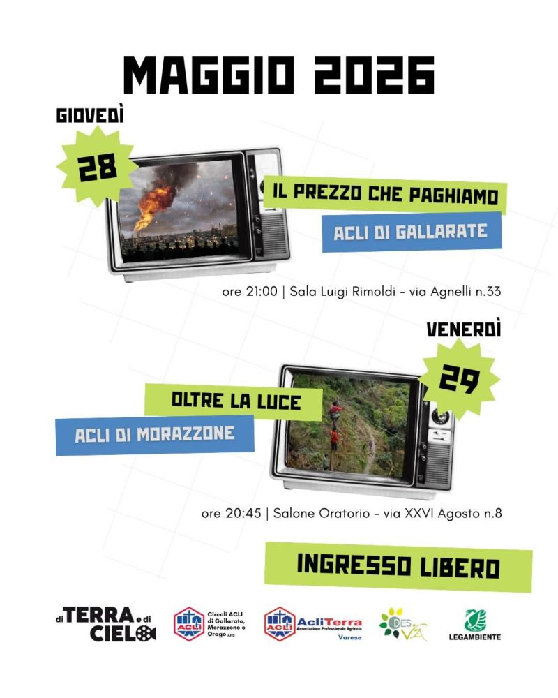 OLTRE LA LUCE PROIEZIONE - MORAZZONE (VA) - CIRCOLO ACLI DI MORAZZONE (VA) - ACLI TERRA VARESE (VA) -VARESE (VA)
