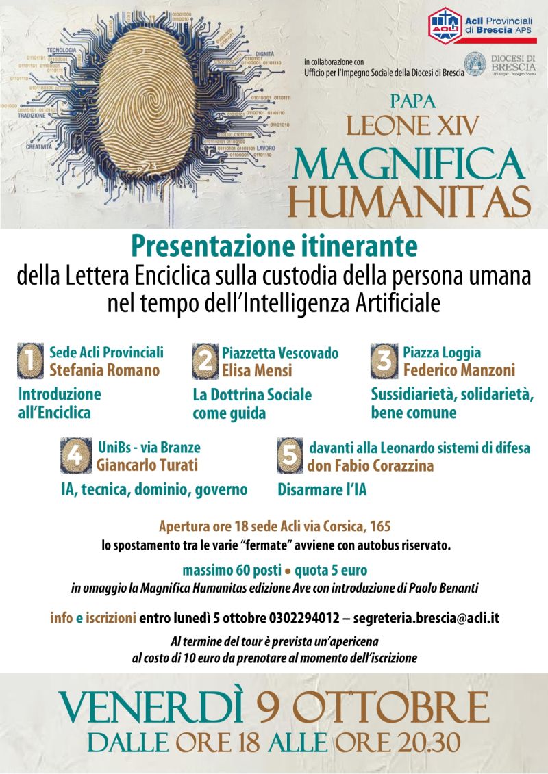 MAGNIFICA HUMANITAS PRESENTAZIONE ITINERANTE - BRESCIA - ACLI PROVINCIALI DI BRESCIA