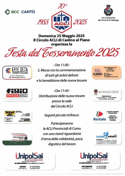 Festa del Tesseramento 2025 - Cadorago (CO) - Circolo Acli Caslino al Piano (CO)