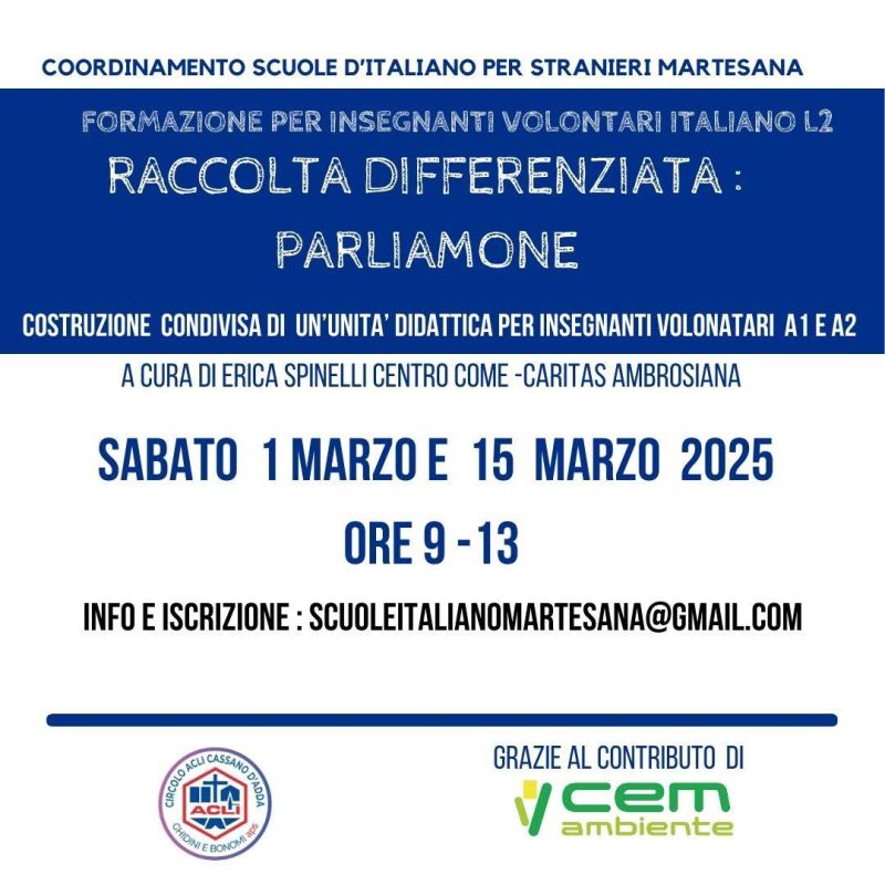 Raccolta differenziata: Parliamone - Circolo Acli Cassano d'Adda (MI)