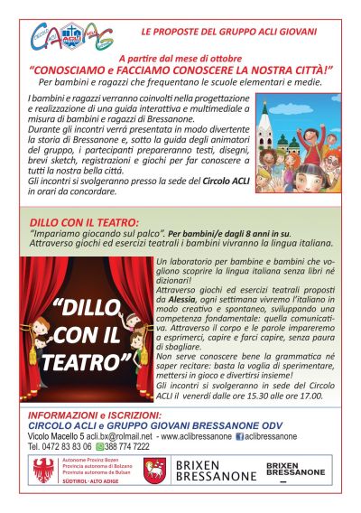Le proposte del gruppo Acli Giovani - Bressanone (BZ) - Circolo Acli Bressanone (BZ)