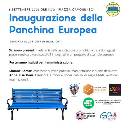 Panchina europea dedicata a Nilde Iotti - Acli Bologna e Giovani delle Acli Bologna (BO)