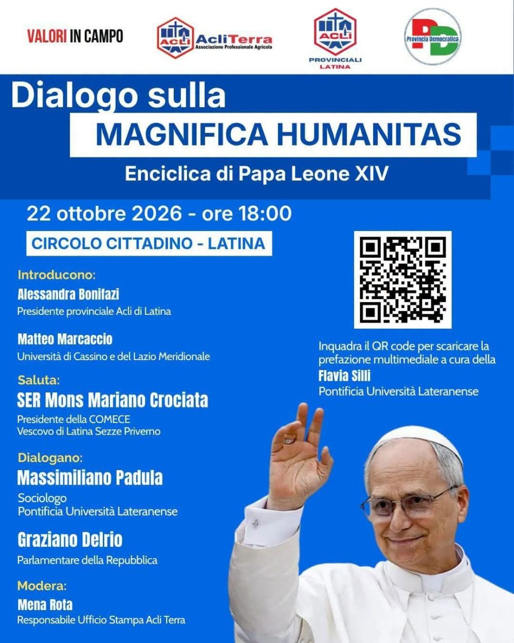 DIALOGO SULLA MAGNIFICA HUMANITAS - LATINA - ACLI E ACLI TERRA LATINA