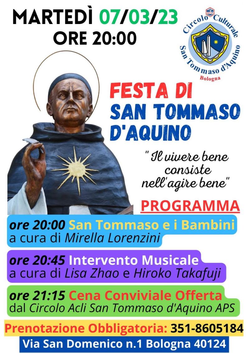 Festa di San Tommaso d'Aquino - Circolo Acli San Tommaso d'Aquino (BO)