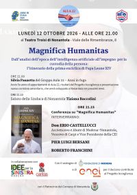MAGNIFICA HUMANITAS - CONFERNZA - DALL'ANALISI DELL'EPOCA DELL'INTELLIGENZA ARTIFICIALE ALL'IMPEGNO PER LA CUSTODIA DELLA PERSONA: L'ITINERARIO DELLA PRIMA ENCICLICA DI PAPA LEONE XIV - NONANTOLA (MO) - CIRCOLO ACLI NONANTOLA (MO)