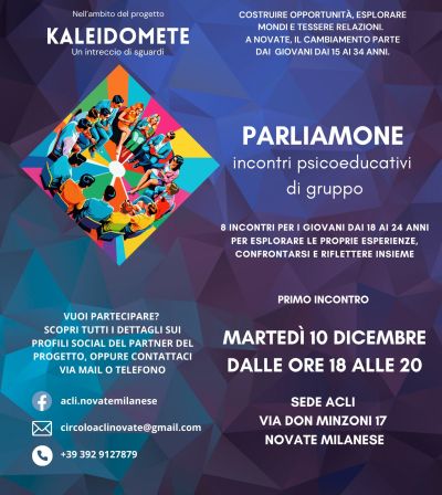 Parliamone: Incontri psicoeducativi di gruppo - Circolo Acli Novate Milanese (MI)