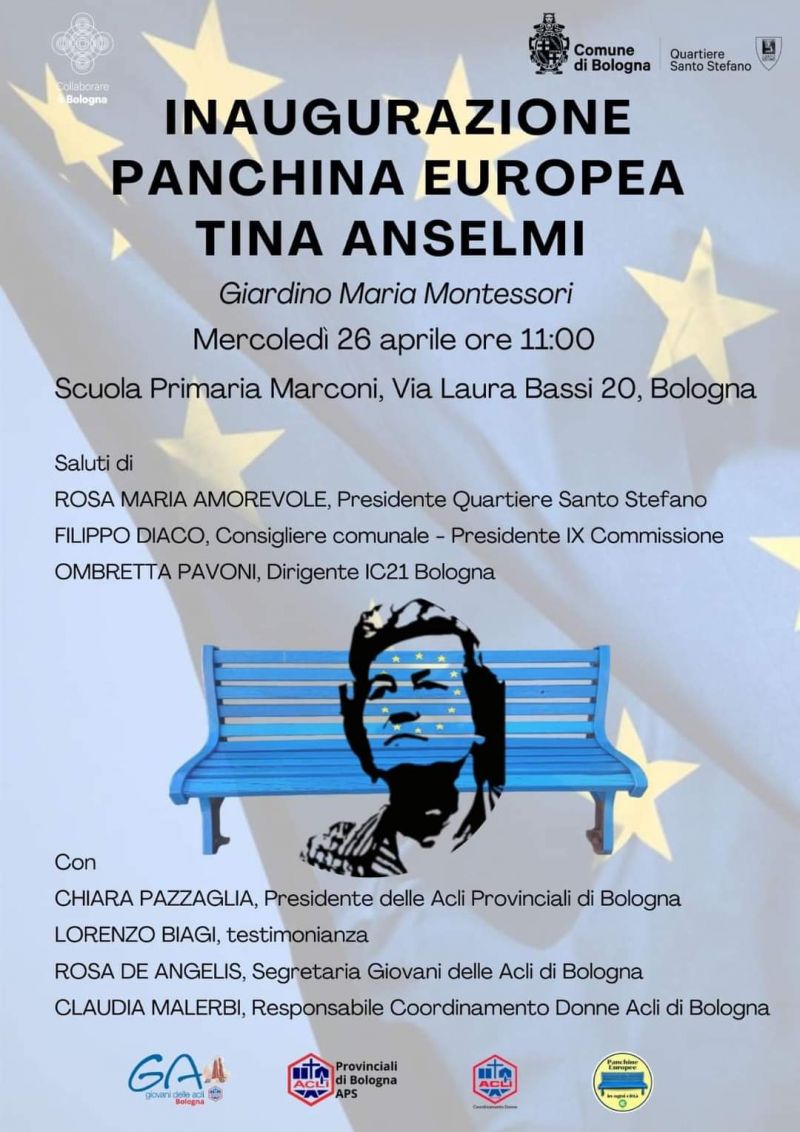 Inaugurazione Panchina Europea Tina Anselmi - Acli Bologna (BO)