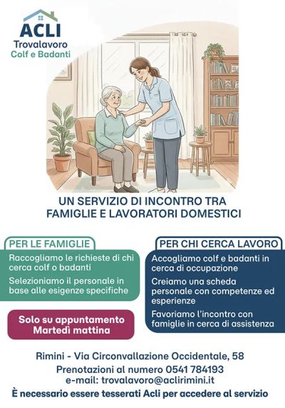 Trovalavoro: Colf e badanti - Rimini - Acli Rimini (RN)