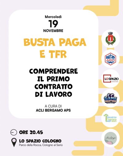 Busta Paga e TFR - Cologno al Serio (BG) - Acli Bergamo (BG)