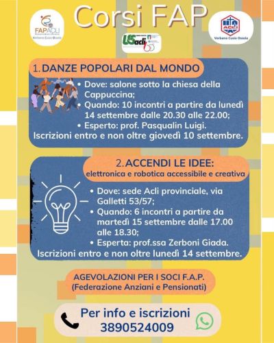 CORSI FAP VERBANO CUSIO OSSOLA - ACLI PROVINCIALI DEL VERBANO CUSIO OSSOLA