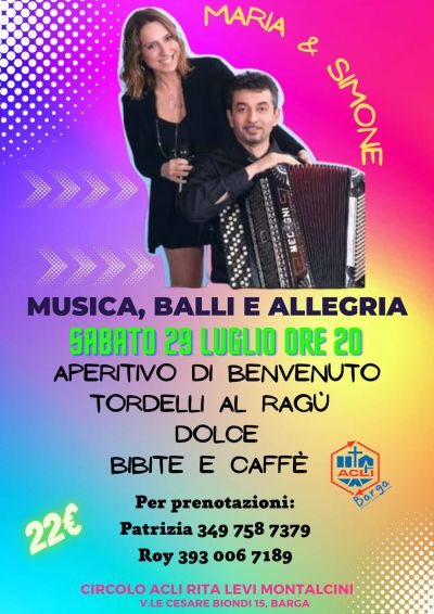 Musica, balli e allegria - Circolo Acli Rita Levi Montalcini di Barga (LU)