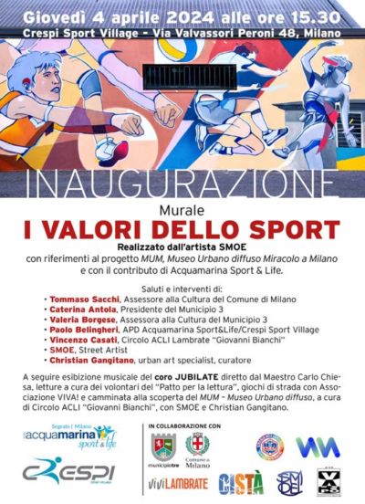 Inaugurazione Murale &quot;I Valori dello Sport&quot; - Circolo Acli Lambrate (MI)