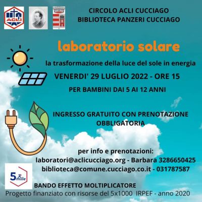 Laboratorio solare - circolo Acli Cucciago (Co)