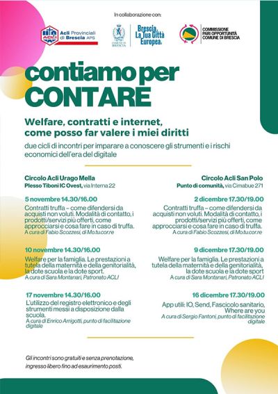 Contiamo per CONTARE - Brescia - Acli Brescia e Circoli Acli Urago Mella e San Polo (BS)