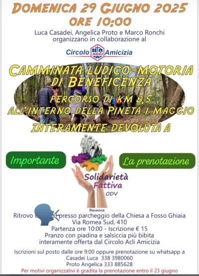 Camminata ludico-motoria di beneficienza - Ravenna - Circolo Acli Amicizia (RA)