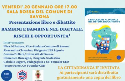 Presentazione libro &quot;L&#039;educazione al digitale nel sistema educativo 0-6&quot; e dibattito - Acli Savona (SA)