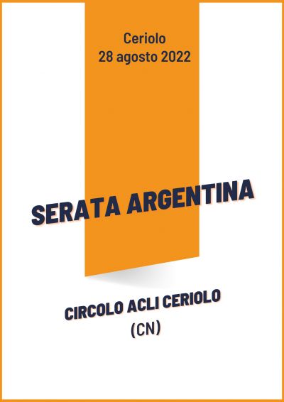 Serata argentina - Circolo Acli Ceriolo (CN)