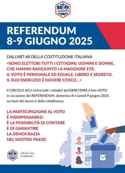 Referendum 8-9 Giugno 2025 - Seregno (MB) - Circolo Acli Seregno (MI)