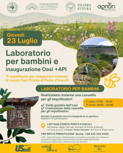 LABORATORIO PER BAMBINI E INAUGURAZIONE OASI +API - PORTO D'ASCOLI (AP) - US ACLI MARCHE