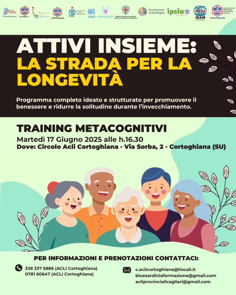 Attivi Insieme: Training Metacognitivi - Carbonia (CA) - Circolo Acli Cortoghiana e Acli Cagliari (CA)
