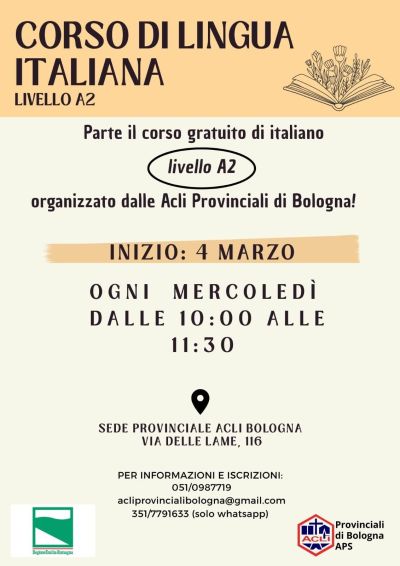 CORSO GRATUITO DI LINGUA ITALIANA - BOLOGNA