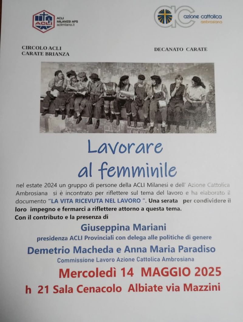 Lavorare al femminile - Circolo Acli Carate Brianza (MI)