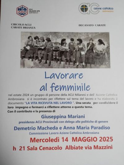 Lavorare al femminile - Circolo Acli Carate Brianza (MI)