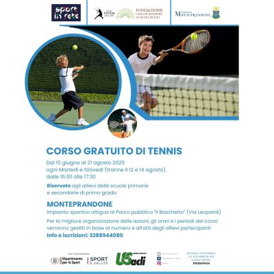 Corso gratuito di tennis - Monteprandone (AP) - US Acli Marche