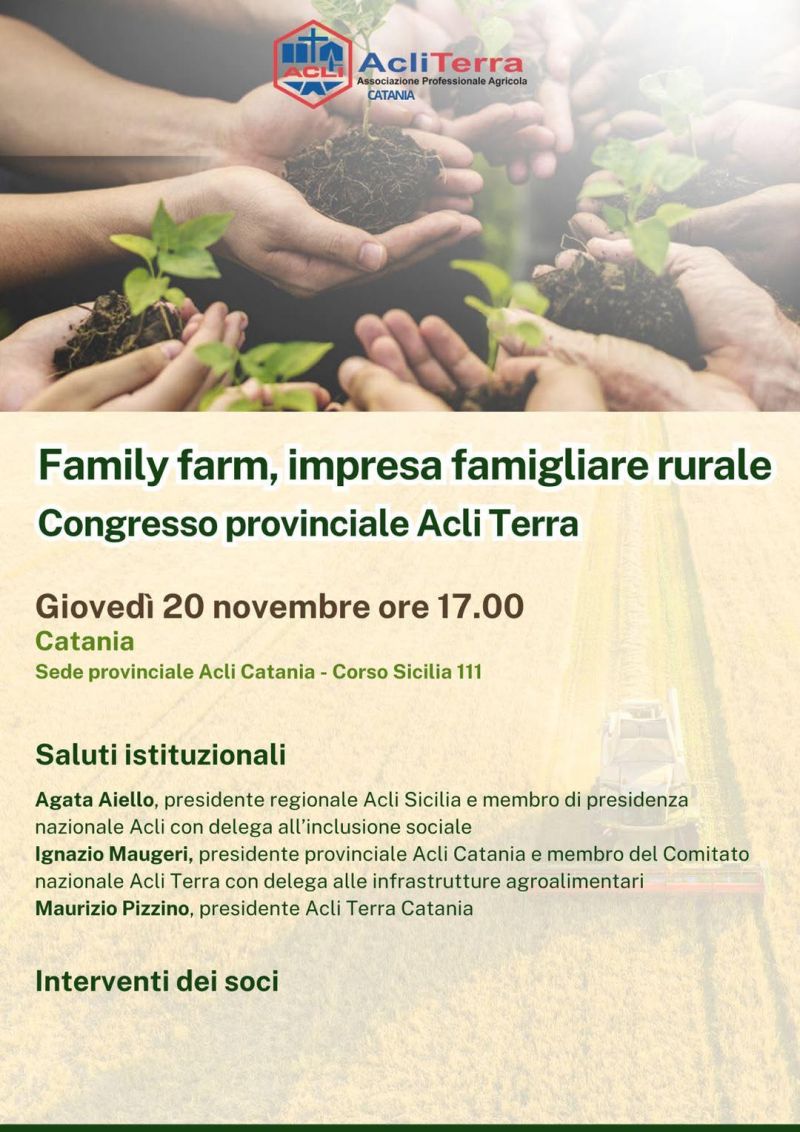 Family farm, impresa famigliare rurale - Catania - Acli Terra Catania