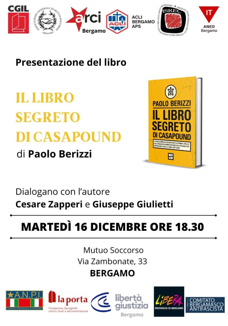 Presentazione del libro "Il libro segreto di Casapound" - Bergamo - Acli Bergamo (BG)