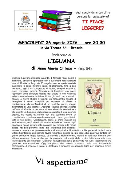 LEGGERE INSIEME - L'IGUANA - BRESCIA - CIRCOLO ACLI CRISTO RE (BS)