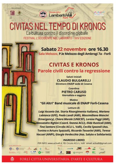 Civitas e Kronos: Parole civili contro la regressione - Forlì - Circolo Acli L. Valli (FC)