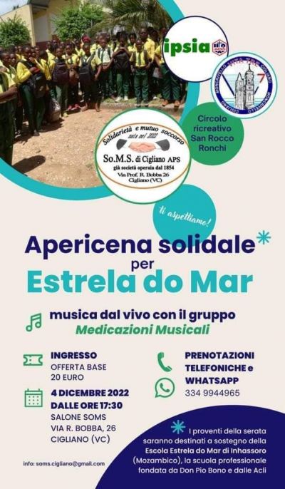 Apericena Solidale per Estrela do Mar - Circolo Acli San Rocco di Cigliano (VC)