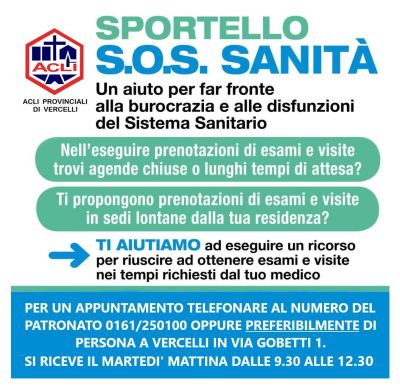 Sportello S.O.S. Sanità - Acli Vercelli (VC)