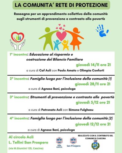 La Comunità Rete di Protezione: Strumenti di prevenzione e contrasto alle povertà - Circolo Acli San Prospero e Acli Pisa e Lucca (PI)