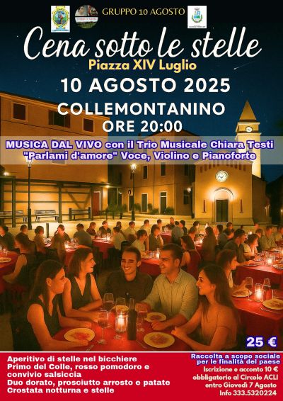 Cena sotte le stelle - Collemontanino (PI) - Circolo Acli Collemontanio (PI)