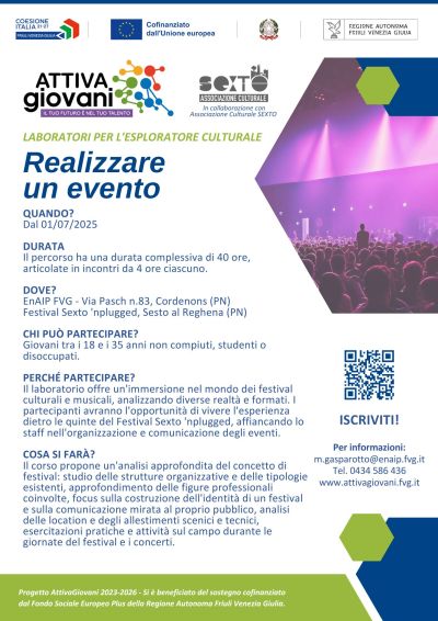 Realizzare un evento - Cordenons (PN) - Enaip FVG