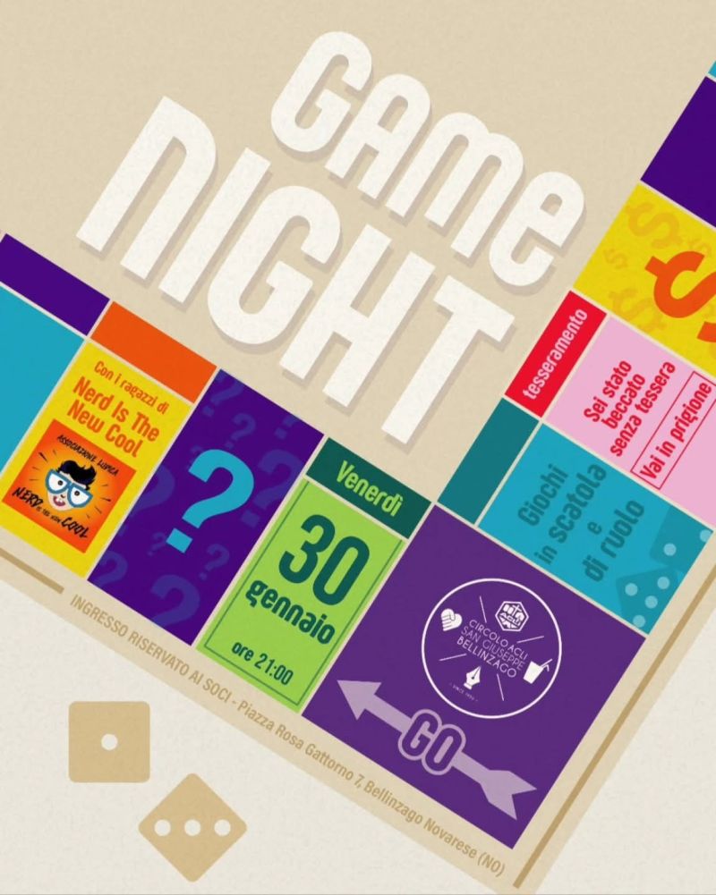 GAME NIGHT - CON I RAGAZZI DI NERD IS THE NEW COOL - CIRCOLO ACLI BELLINZAGO NOVARESE (NO) - BELLINZAGO NOVARESE (NO)