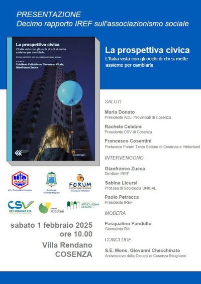 Presentazione del "Decimo rapporto IREF sull'associazionismo sociale" - Acli Cosenza (CS)