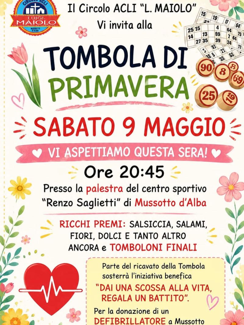 TOMBOLA DI PRIMAVERA - MUSSOTTO D'ALBA (CU)
