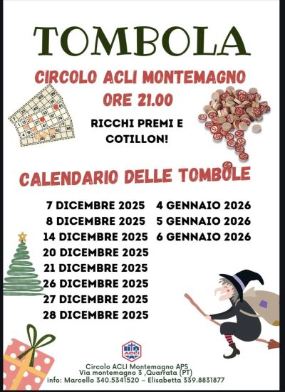Tombola - Qaurrata (PT) - Circolo Acli Montemagno (PT)