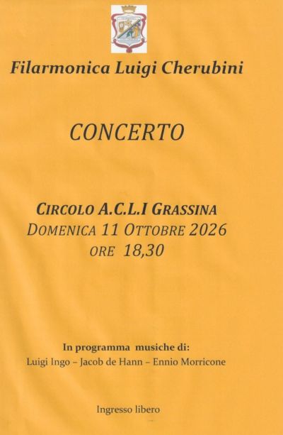 CONCERTO DELLA FILARMONICA LUIGI CHERUBINI - INGRESSO LIBERO - CIRCOLO ACLI GRASSINA (FI) - GRASSINA (FI)