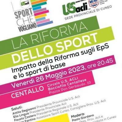 Riforma dello sport - US Acli Cuneo (CN)