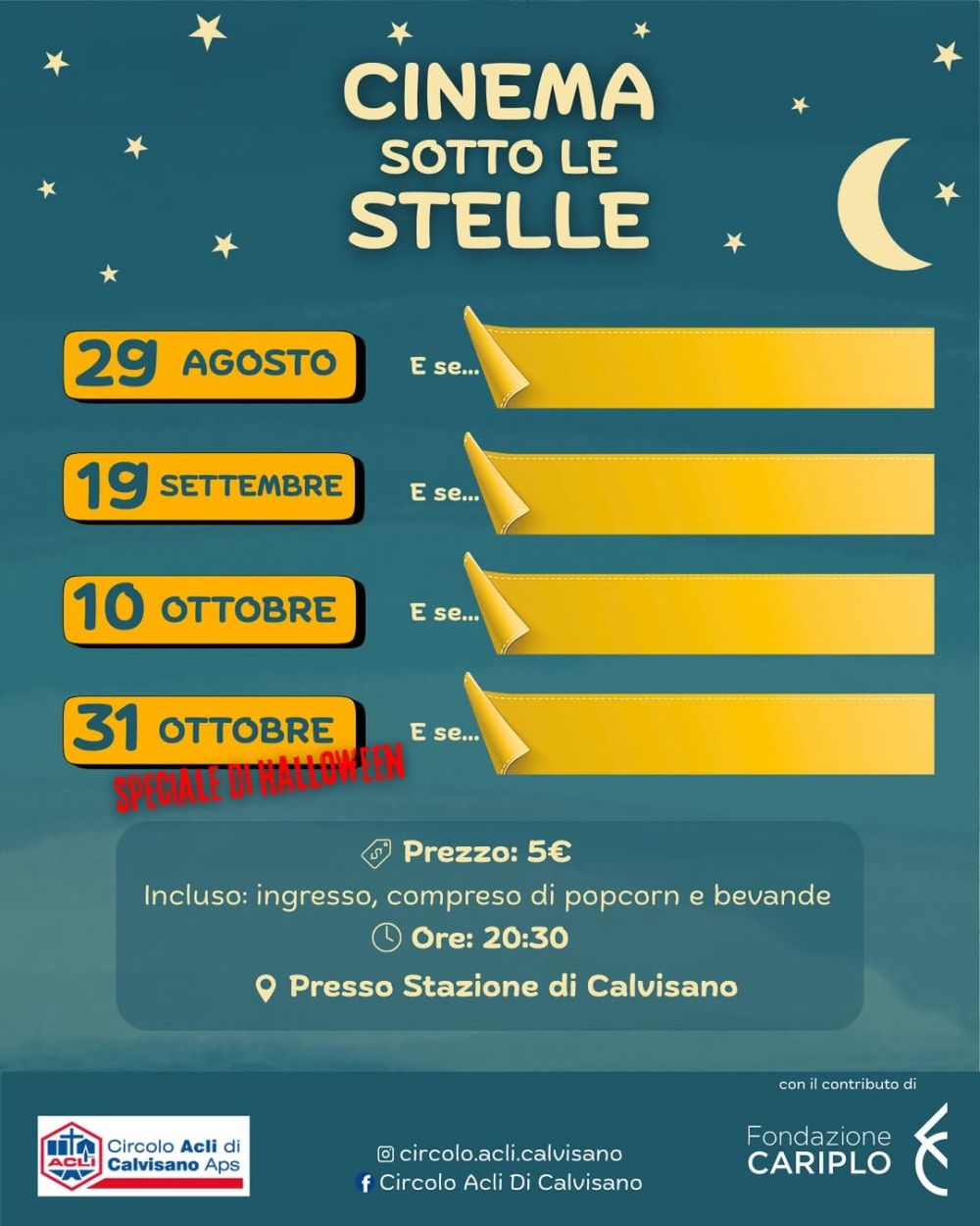 Cinema sotto le stelle - Calvisano (BS) - Circolo Acli Calvisano (BS)